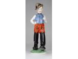 Régi Herendi hétmérföldes csizmás fiú porcelán figura 21 cm