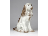 Régi Hollóházi porcelán kutya spániel 14 cm