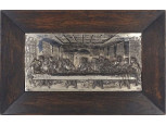 Utolsó vacsora keretezett fém relief 27 x 43 cm