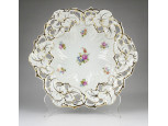 Régi jelzett Tielsch-Altwasser nagyméretű porcelán kínáló tál 33 cm