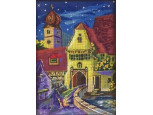 Régi keretezett tűgobelin 30 x 23.5 cm