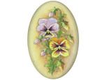 Árvácskák akvarell kisméretű réz keretben 15 x 10 cm