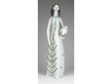 Hollóházi vízhordó lány nagyméretű porcelán szobor 28 cm