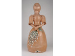 Nagyméretű mázas kerámia nő figura 37 cm