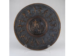 Farkas Árpád : Kalapált bronz falitál 40.5 cm