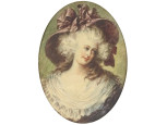 Antik Biedermeier selyemfestmény