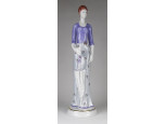 Esernyős nő nagyméretű Hollóházi porcelán szobor 41 cm