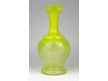 Antik fújt sárga üveg váza 18.5 cm