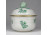Régi zöld virágos Herendi porcelán bonbonier