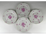 Zöld Eton mintás Herendi porcelán süteményes tányér 4 darab