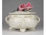 Régi rózsás barokk ENS porcelán bonbonier
