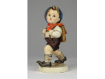 Régi kalapos fiú Hummel porcelán figura 12.5 cm