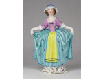 Régi Sitzendorf jelzett porcelán figura 12.3 cm