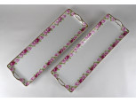 Nagyméretű rózsás porcelán kínáló tál tálca 15.5 x 48.5 cm