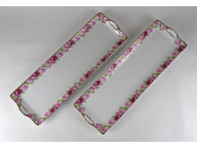 Nagyméretű rózsás porcelán kínáló tál tálca 15.5 x 48.5 cm