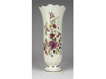 Zsolnay vajszínű porcelán virágos váza 20 cm