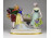 Régi jelzett Sitzendorf porcelán szüreti jelenet szoborkompozíció talapzaton 24 cm