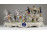 Antik német SITZENDORF hatalmas porcelán királynő négylovas hintón 28.5 x 23 x 52 cm