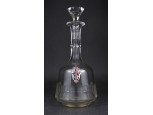 Antik csiszolt monogramos dugós üveg 26.5 cm