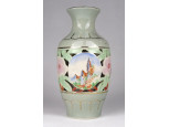 Régi jelzett áttört koreai porcelán váza 17.5 cm