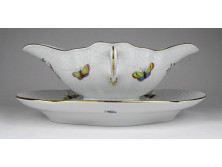 Régi pillangós Herendi porcelán szószos tál 1943