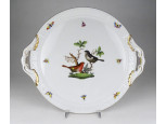 Régi Rothschild mintás Herendi porcelán tortás tál 32 cm