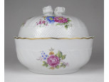 Hatalmas Hollóházi porcelán rózsás bonbonier 17 cm