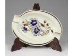 Búzavirág mintás vajszínű Zsolnay porcelán hamutál