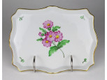 Régi virágos Herendi porcelán kínáló tálca