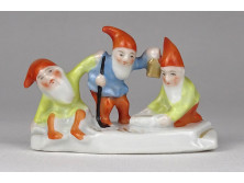 Régi kisméretű B&B porcelán törpék talapzaton 8 cm