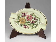 Virág mintás vajszínű Zsolnay porcelán hamutál