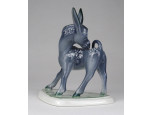 Őry Ferenc - Zsolnay porcelán szamár figura 13 cm