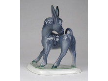Őry Ferenc - Zsolnay porcelán szamár figura 13 cm