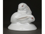Régi Herendi porcelán nyúl pár