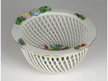 Virág mintás Herendi porcelán kosár