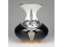 Hollóházi Jurcsák László porcelán váza 10.5 cm