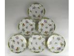 Viktória mintás hibátlan Herendi porcelán süteményes készlet VBO