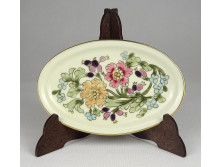 Ovális alakú vajszínű Zsolnay porcelán hamutál tálka