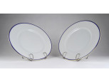 Régi kék szegélyes aranyozott Hüttl Tivadar - Epiag porcelán tál pár 24.5 cm