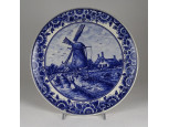 Régi jelzett Holland DELFT porcelán dísztányér falitányér 24 cm