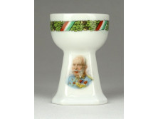 Antik I. világháborús Altrohlau porcelán tojástartó Ferenc József portréval