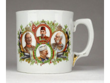 Antik I. világháborús porcelán bögre WILHELM - FRANZ JOSEF - MEHMED - FERDINAND