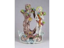 Antik olasz Bassano fajansz szobor bőségszaruval 17 cm