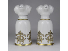 Aranyozott ősmagyar díszes kosfejes porcelán pohár ivó kupa 15 cm