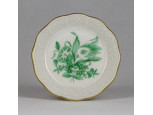 Régi zöld Tulipe Bouquet mintás Herendi porcelán tál tálka hamutál