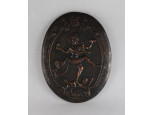 Nagyméretű keleti Siva vörösréz hindu falidísz 32.5 x 25 cm