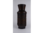 Mid century kalapált bronz váza 31 cm