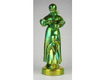 Kenyérszelő nő eozin Zsolnay porcelán szobor 32.5 cm