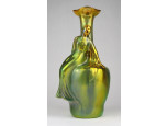 Eozin mázas szecessziós Zsolnay porcelán váza 24 cm