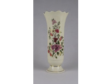 Zsolnay vajszínű porcelán virágos váza 20.5 cm